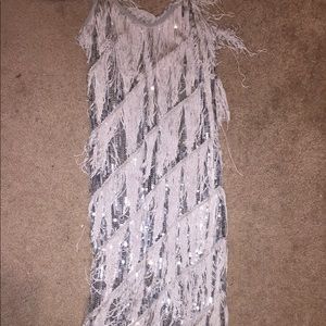 Silver flapper dress